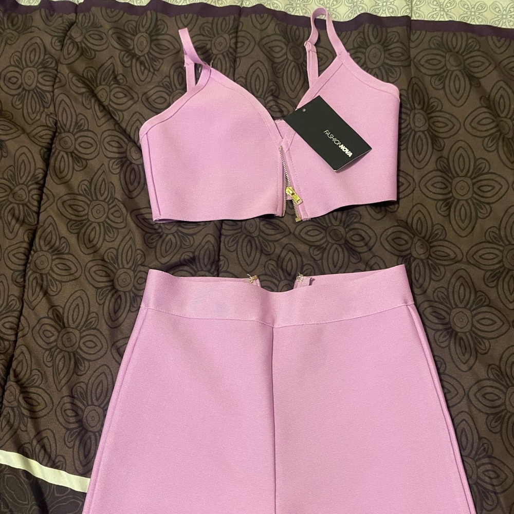 Pink fashion nova short set